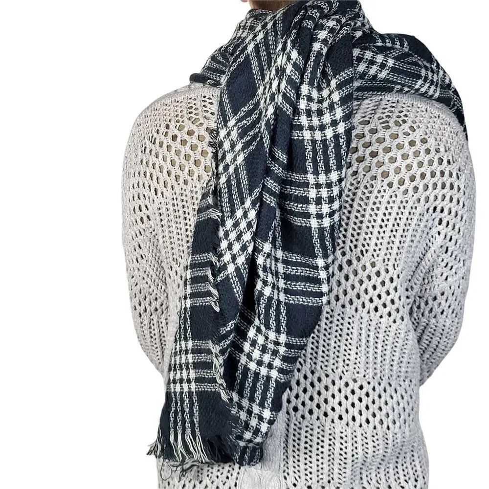 Plaid Long Shawl Wraps Large Scarves  - Picture 3 of 5